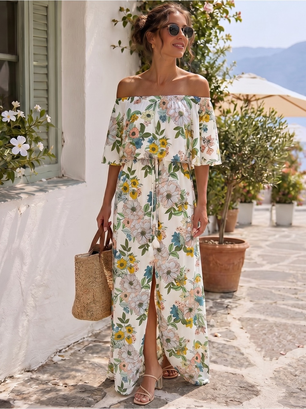 O'NEILL Floral Strapless Maxi Dress